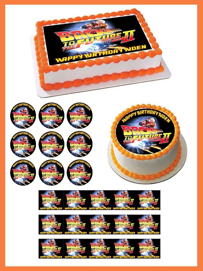 BACK TO THE FUTURE (Nr2) - Edible Cake Topper, Cupcake Toppers, Strips