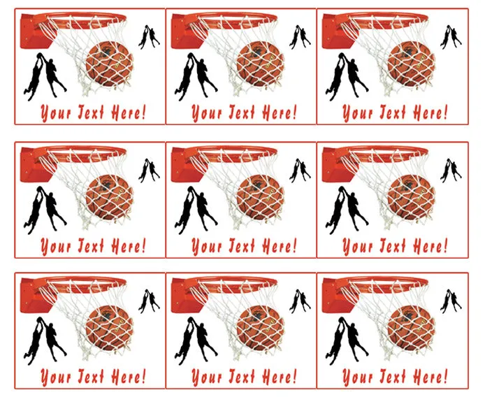 Basketball - Edible Cake Topper, Cupcake Toppers, Strips