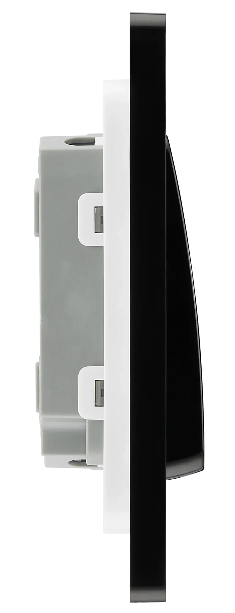 BG Evolve Matt Black Screwless Double Light Switch (Wide) PCDMB42WB