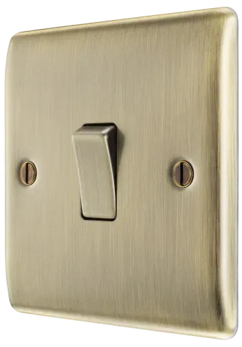 BG Nexus Metal 1 Gang Light Switch in Antique Brass- NAB12-01