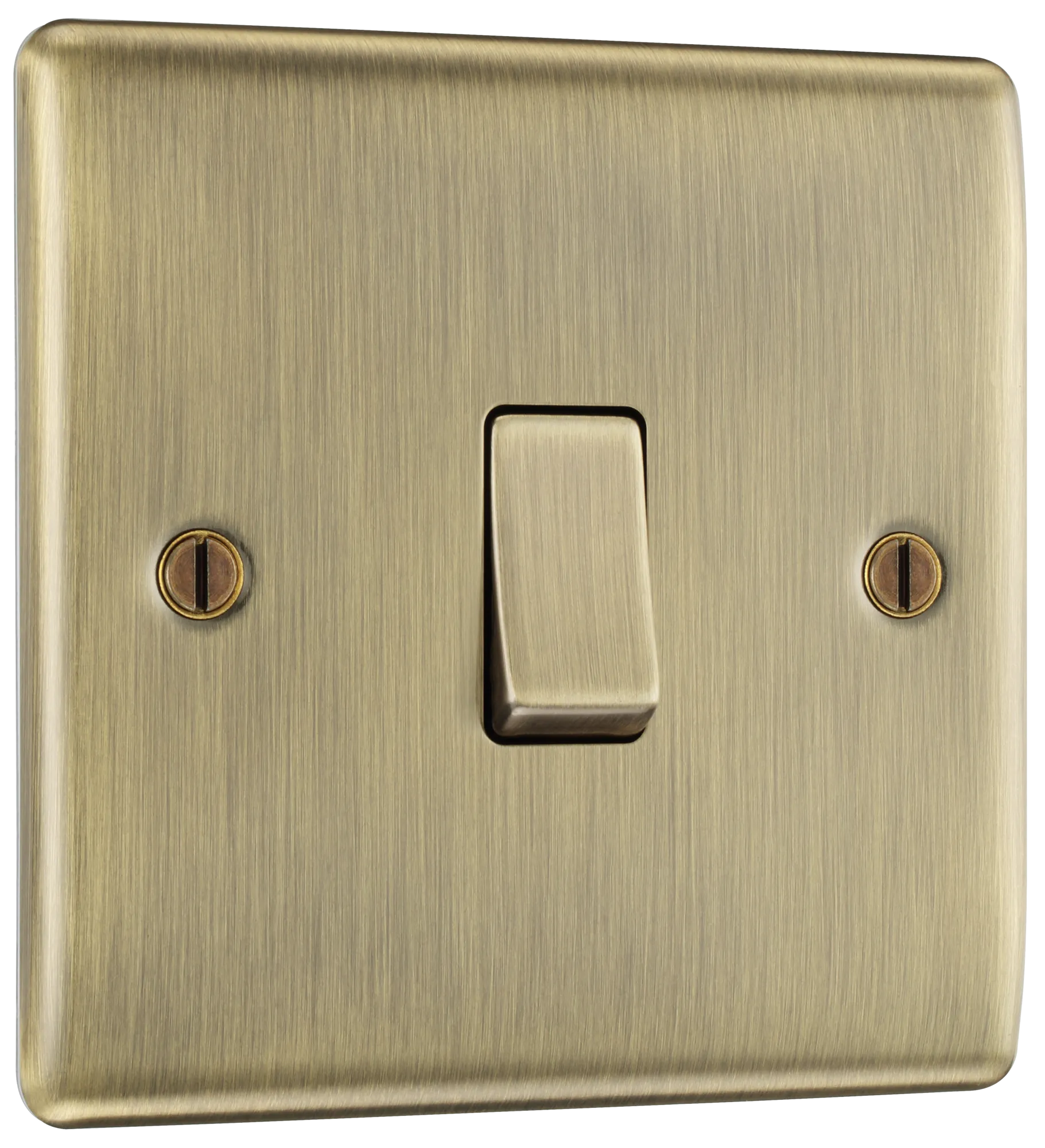 BG Nexus Metal 1 Gang Light Switch in Antique Brass- NAB12-01