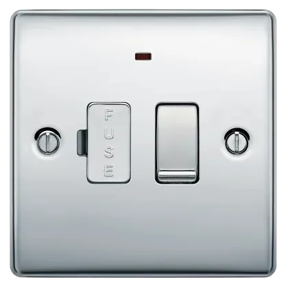 BG Nexus Metal Switched Fused Spur with Neon in Polished Chrome - NPC52-01