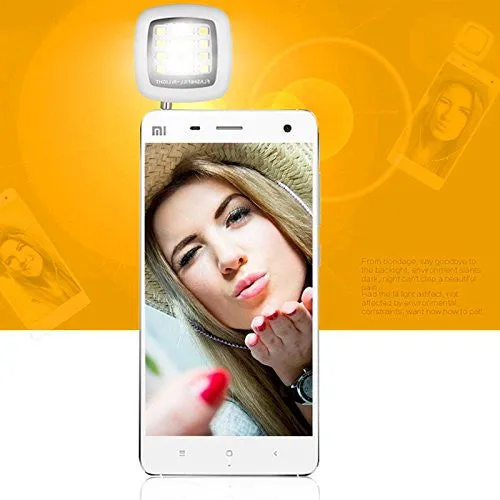 Black 3.5mm 16 LED Selfie Flash Fill-in Light Cellphone Camera Spotlight Portable iphone smartphone