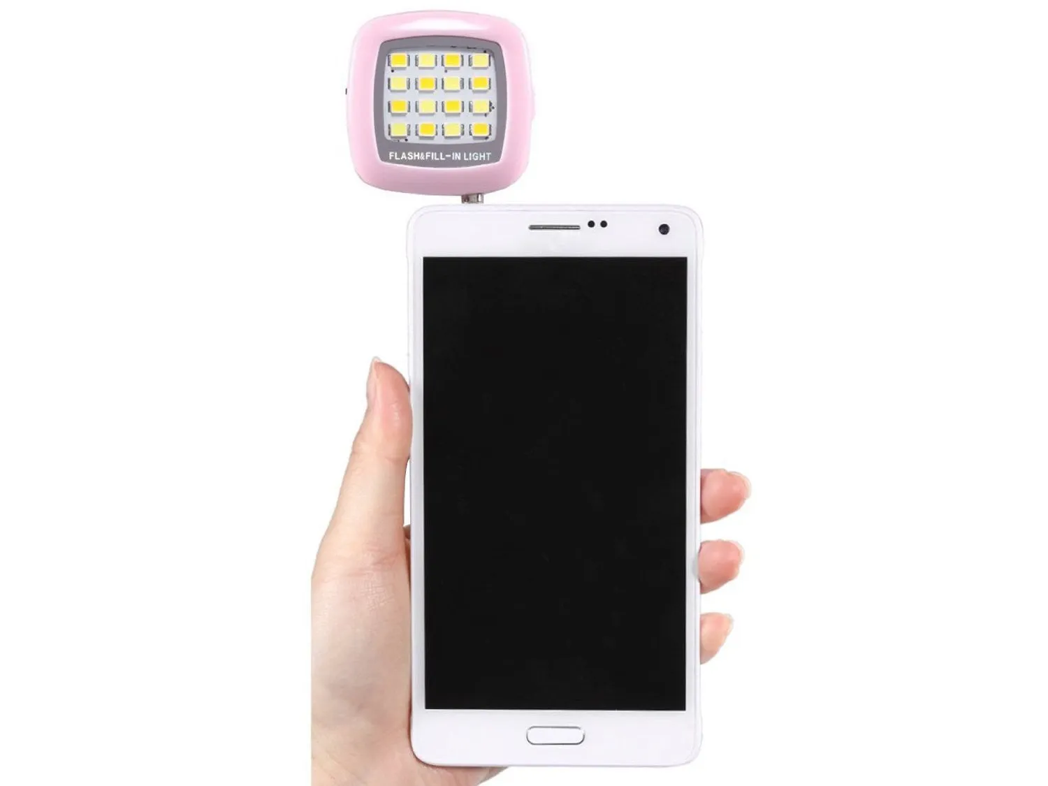 Black 3.5mm 16 LED Selfie Flash Fill-in Light Cellphone Camera Spotlight Portable iphone smartphone