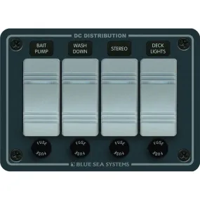 Blue Sea 8262 Waterproof Panel 4 Position - Slate Grey
