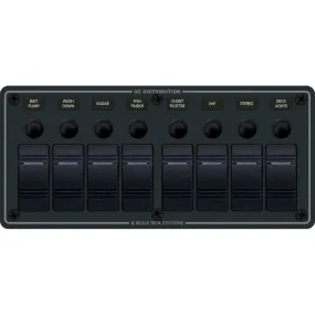 Blue Sea 8371 Water Resistant Panel - 8 Position - Black - Horizontal Mount [8371]