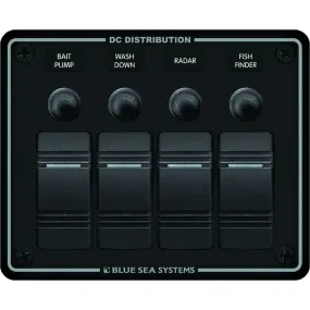 Blue Sea 8372 Water Resistant 4 Position - Black - Horizontal Mount Panel [8372]