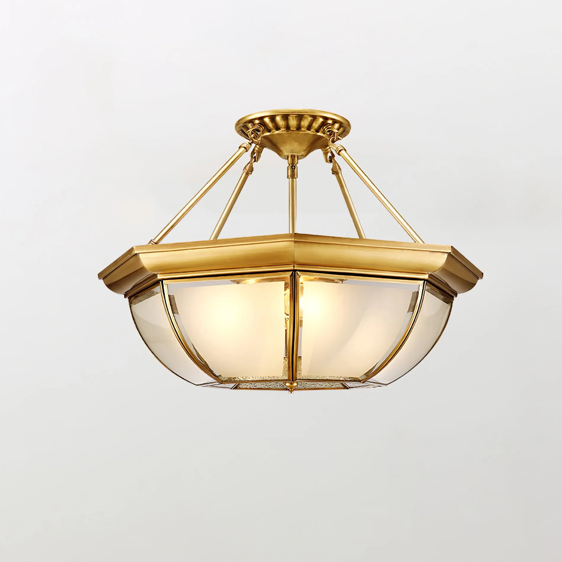 Bowl Shaped Brass Ceiling Lamp