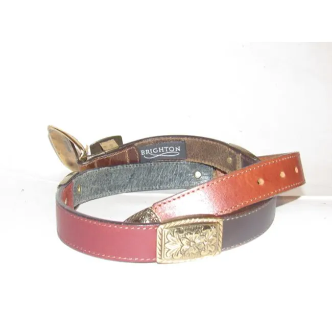 Brighton Multicolored Leather In Teal Blue Burgundy Dark Brown Medium Brown And Orangebritish Tan Vi