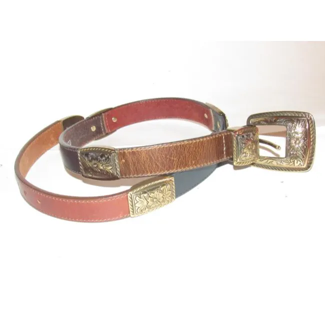 Brighton Multicolored Leather In Teal Blue Burgundy Dark Brown Medium Brown And Orangebritish Tan Vi