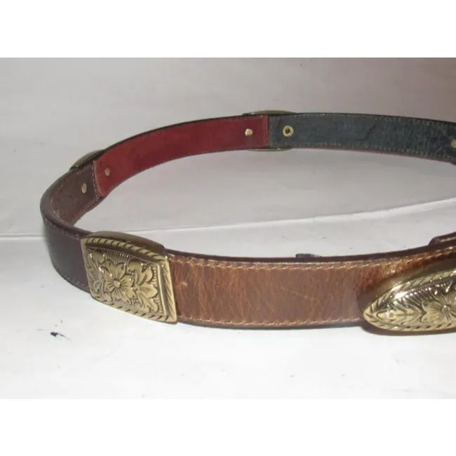 Brighton Multicolored Leather In Teal Blue Burgundy Dark Brown Medium Brown And Orangebritish Tan Vi