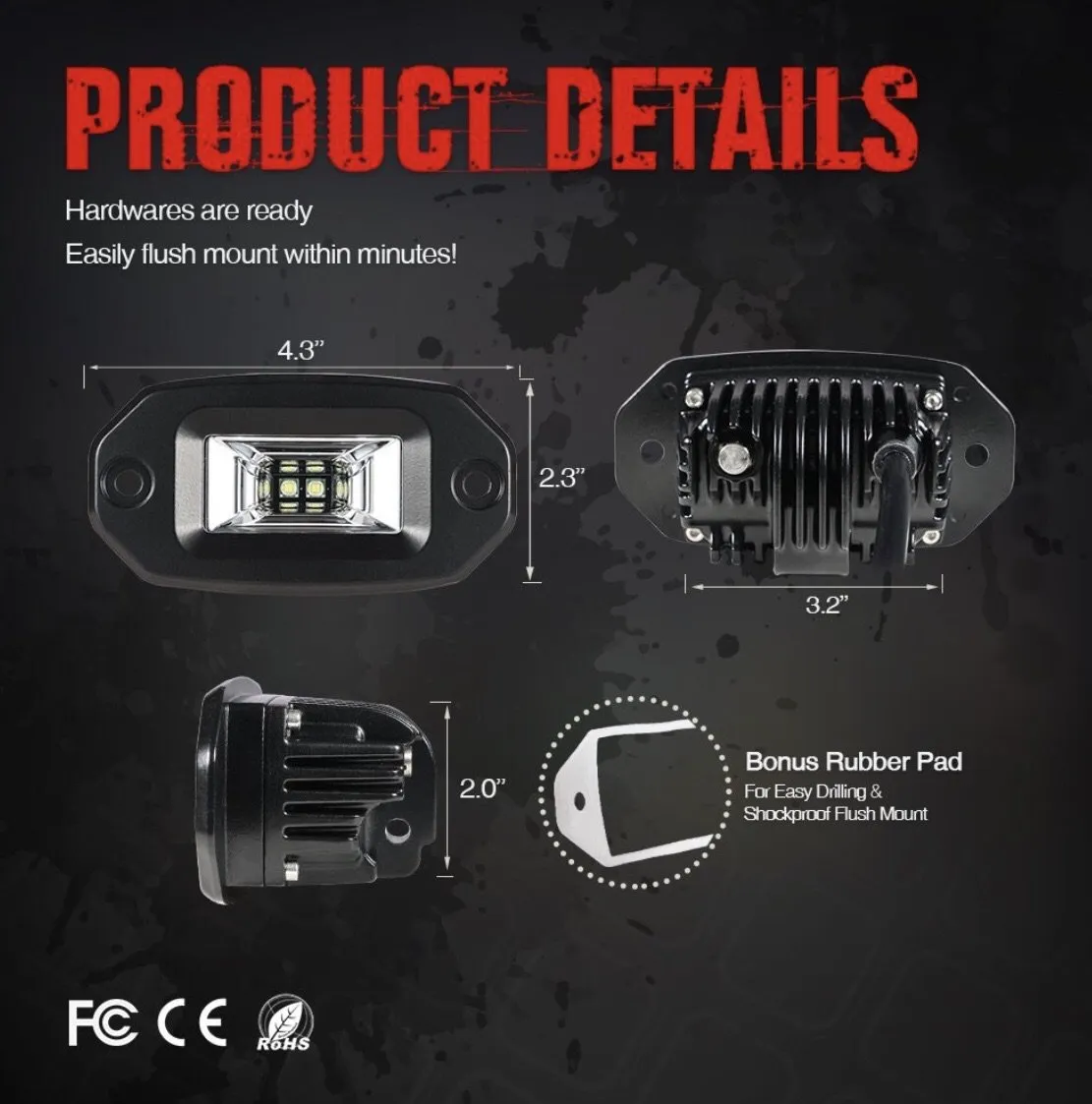 Cali Raised 20W Flood Flush Mount LED Pod