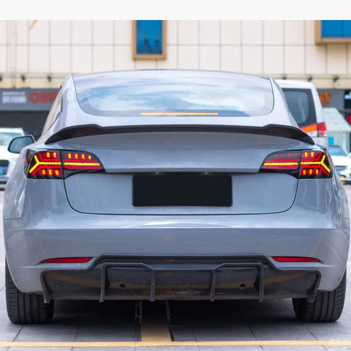 Car LED Fish Bone Style Taillights For Tesla Model 3 & Y