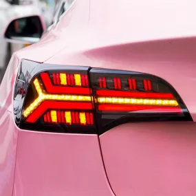 Car LED Fish Bone Style Taillights For Tesla Model 3 & Y