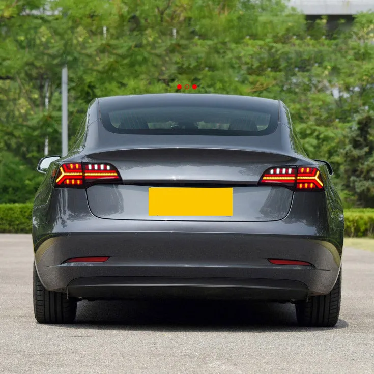Car LED Fish Bone Style Taillights For Tesla Model 3 & Y