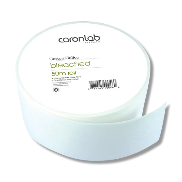 Caronlab Cotton Calico White Bleached Roll 50m