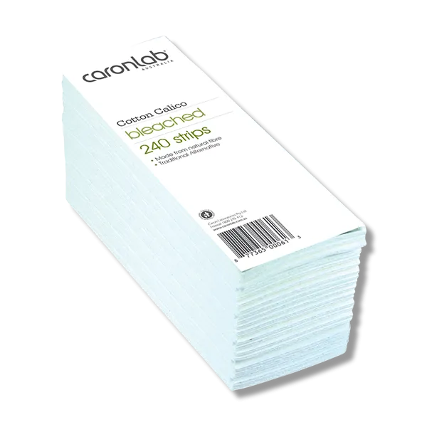 Caronlab Cotton Calico White Bleached Strips 240 Pack