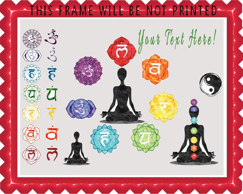 Chakra - Edible Cake Topper, Cupcake Toppers, Strips