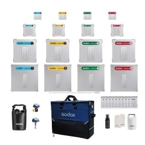 [CLEARANCE] Godox LITEFLOW K1 Cine 7/15/25/50 kit Lighting Reflector with Five Size, Rail Mount Receiver WMR, Stud WMS, Wire SW01, Cleaning Cloth and Spray Soft Case SC17 Blue