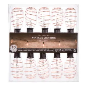 Cleveland Vintage Lighting™ Copper Plated Edison Bulb Light Set 10 feet