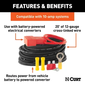 CURT 55151 CURT 55151 Powered Converter Wiring Kit for Tail Light Converter; 10 Amps