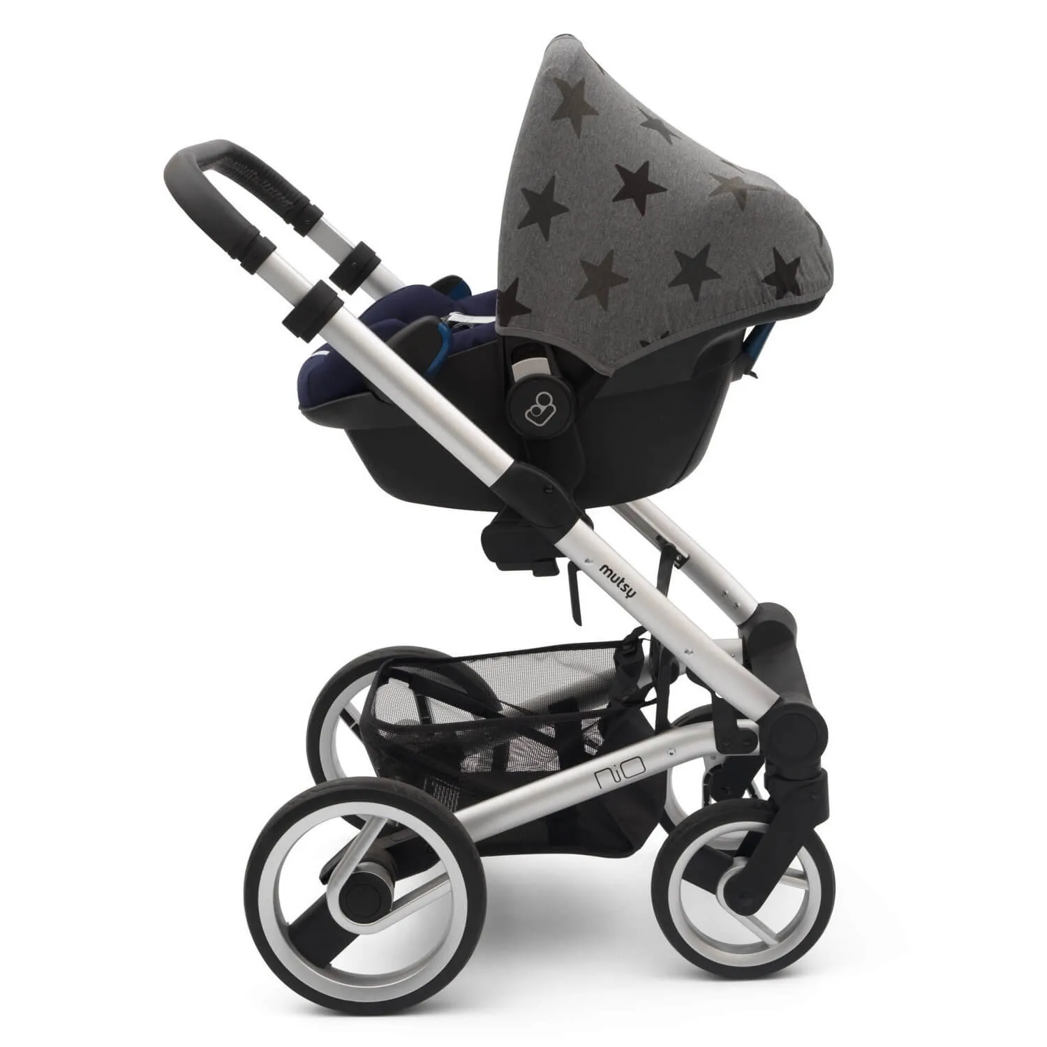 Dooky Car Seat Hoody 0  (Grey Stars)