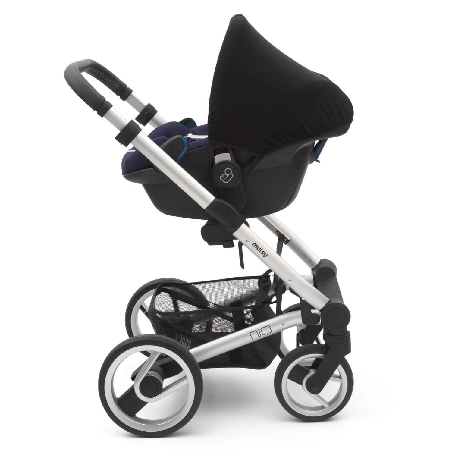 Dooky Car Seat Hoody 0  (Plain Black)
