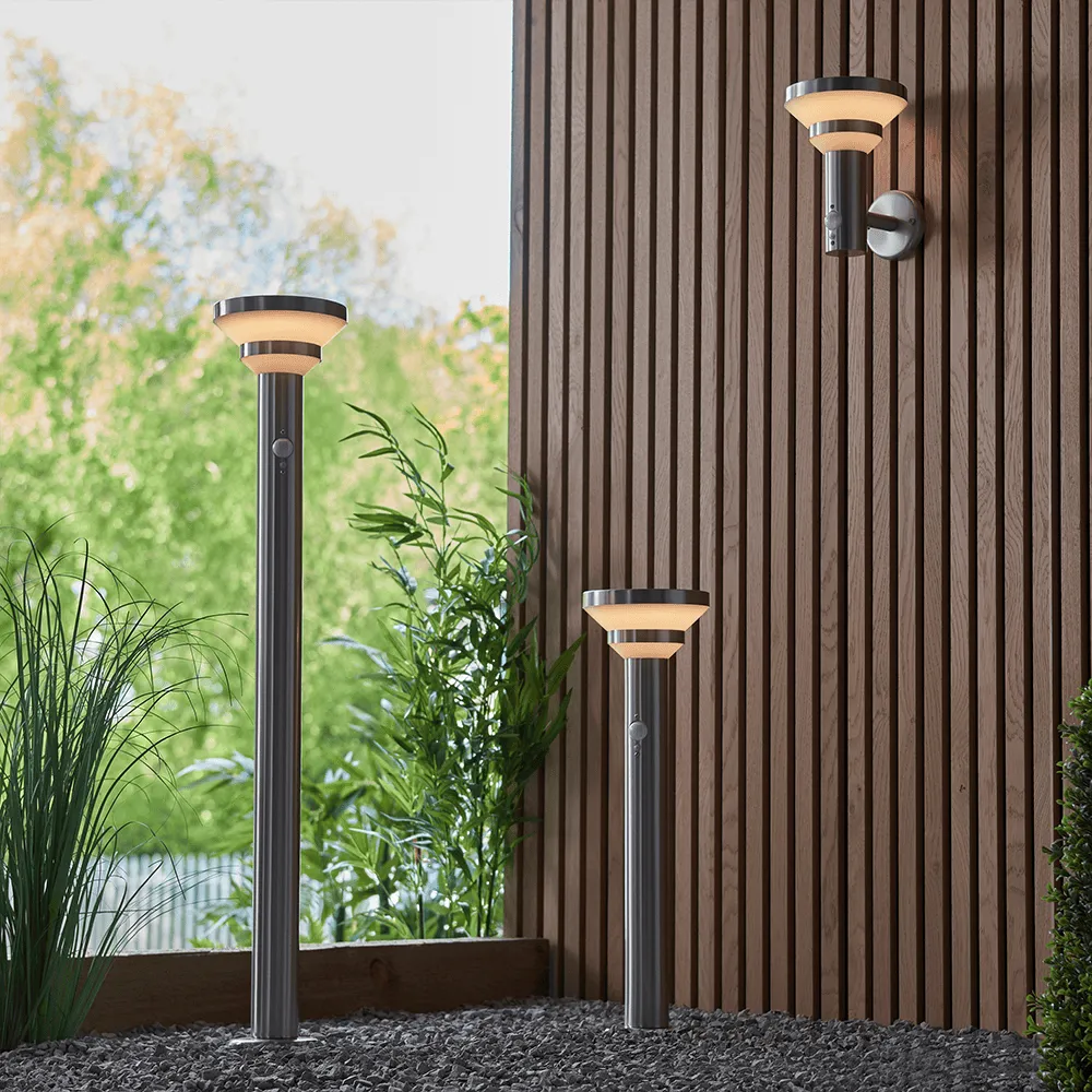 Endon Halton LED Solar Post Light in Stainless Steel IP44