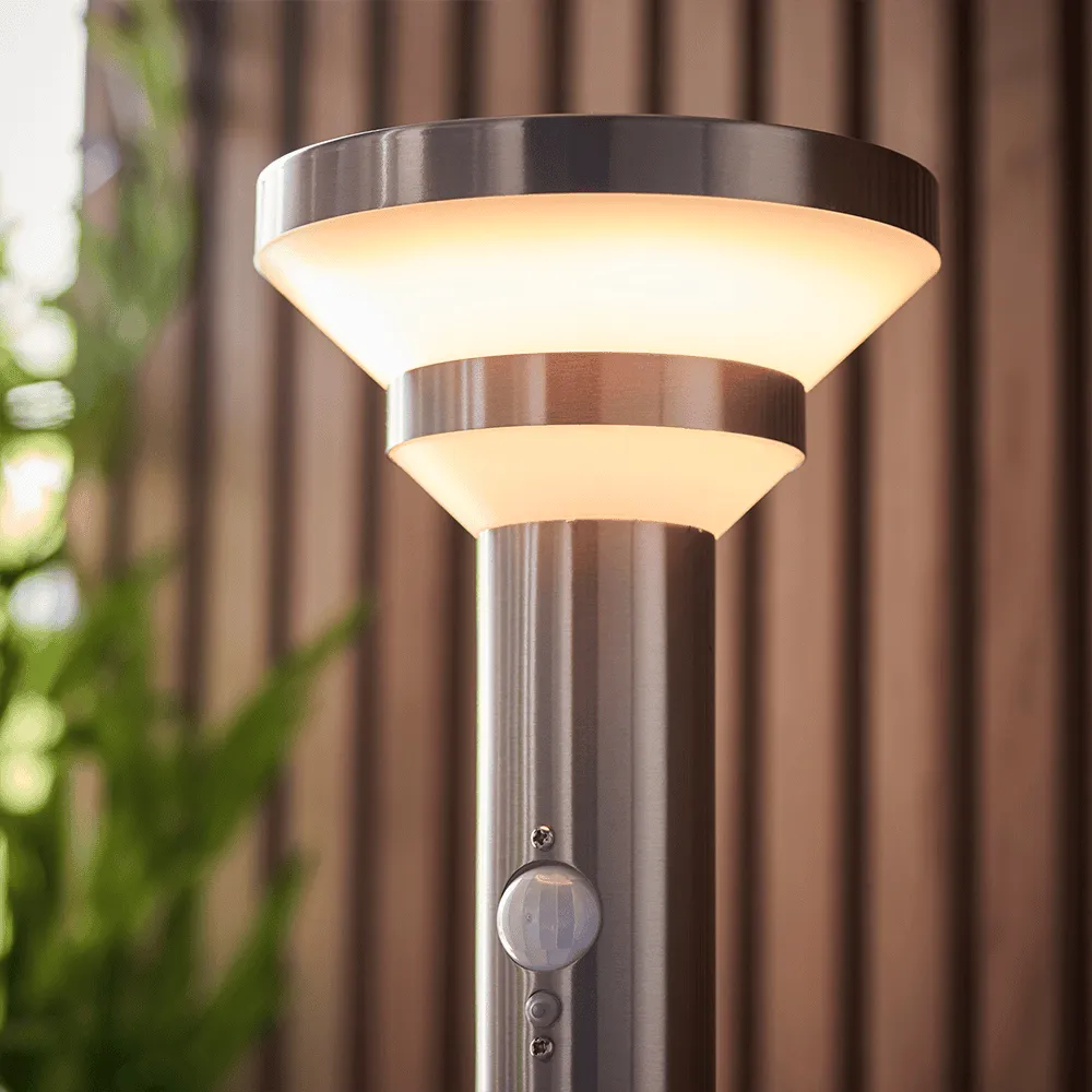 Endon Halton LED Solar Post Light in Stainless Steel IP44