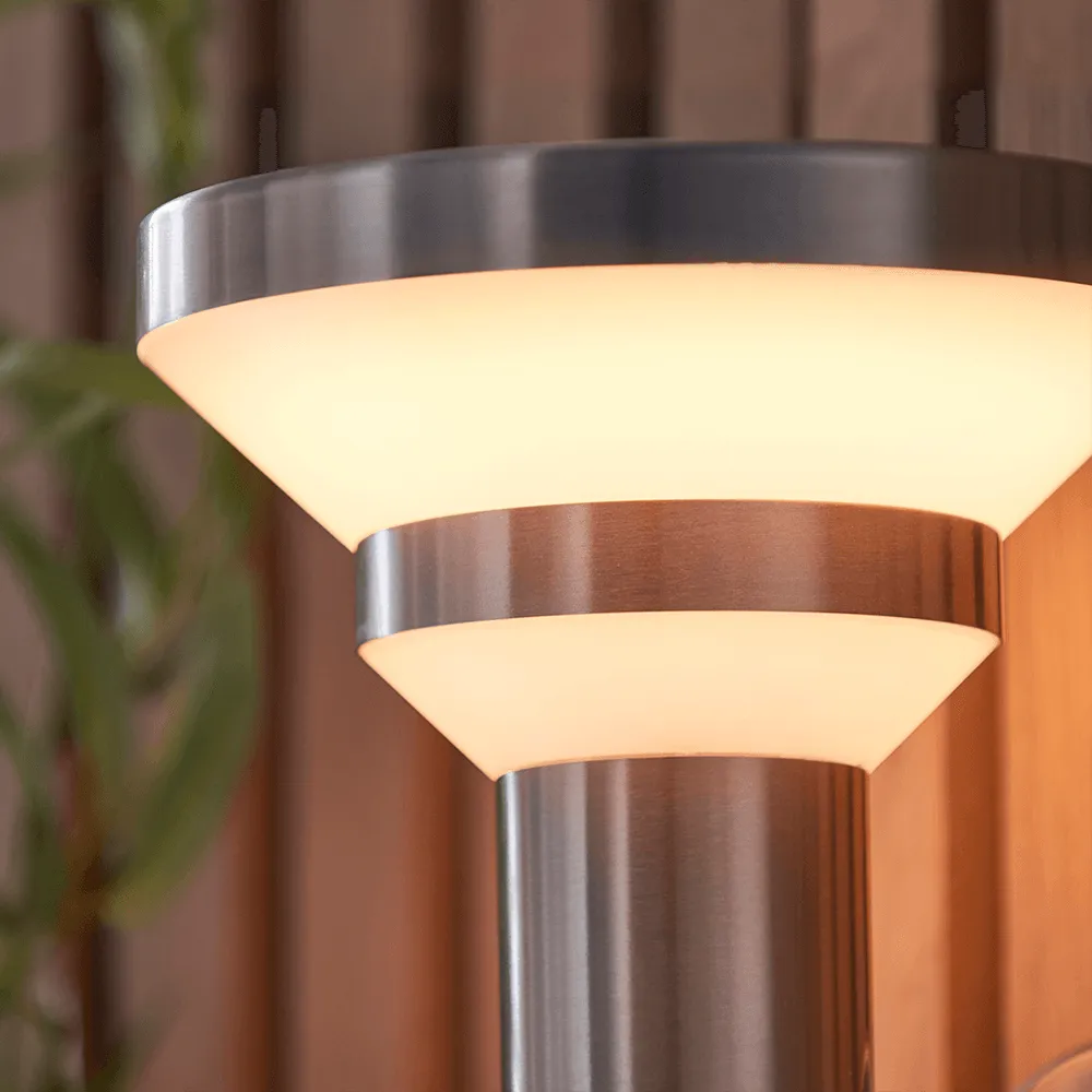 Endon Halton LED Solar Wall Light in Stainless Steel IP44