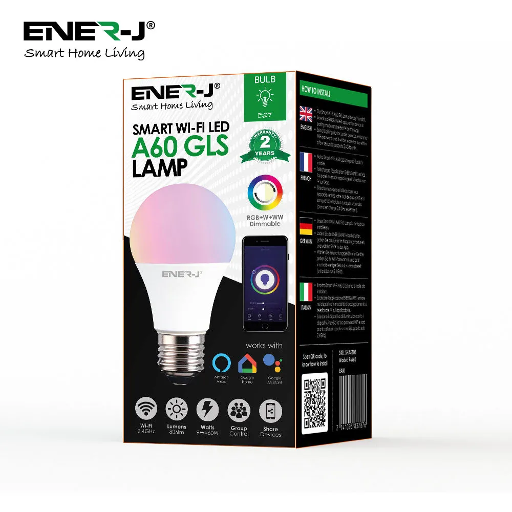 Ener J Smart WiFi Colour Changing LED Bulb 9W ES/E27