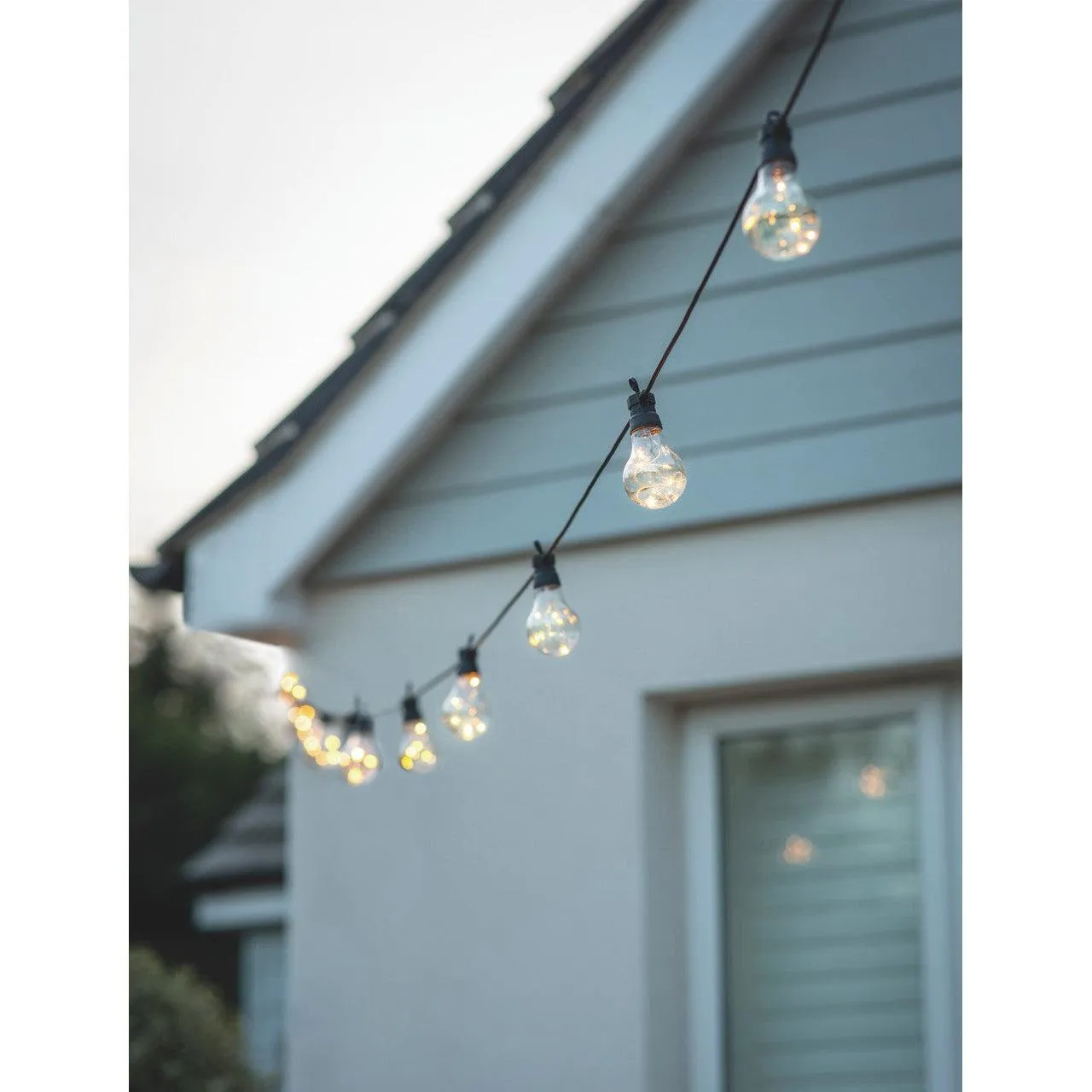 Festoon Lights, Classic Solar - 20 Bulbs in Black