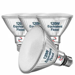 Flood LED Bulb, Dimmable, Weatherproof & Anti-Ageing, Soft White 2700K, 4-Pack