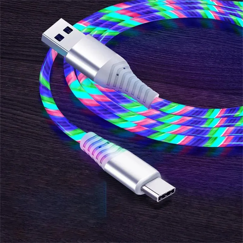Flow Luminous LED Fast Charging Cable: Stylish Illuminated Data Cord