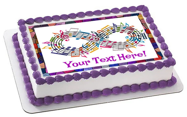 Forever Music - Edible Cake Topper, Cupcake Toppers, Strips
