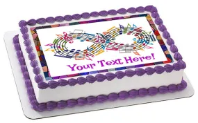 Forever Music - Edible Cake Topper, Cupcake Toppers, Strips