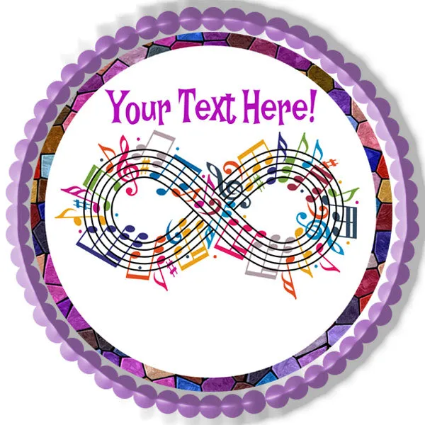 Forever Music - Edible Cake Topper, Cupcake Toppers, Strips