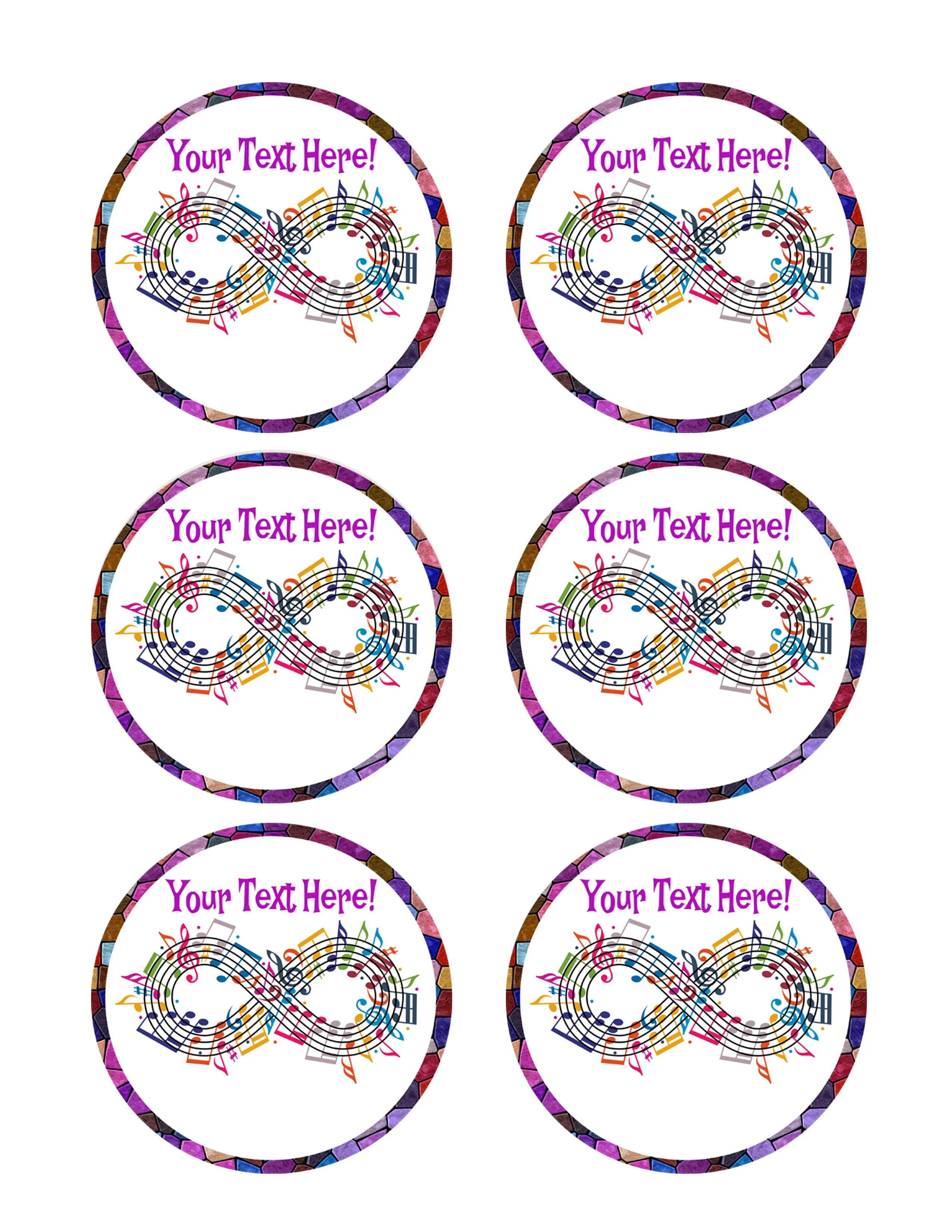 Forever Music - Edible Cake Topper, Cupcake Toppers, Strips