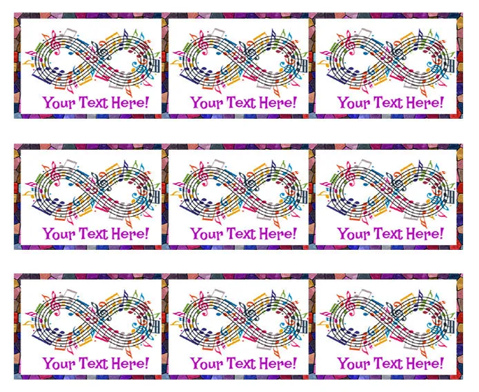 Forever Music - Edible Cake Topper, Cupcake Toppers, Strips