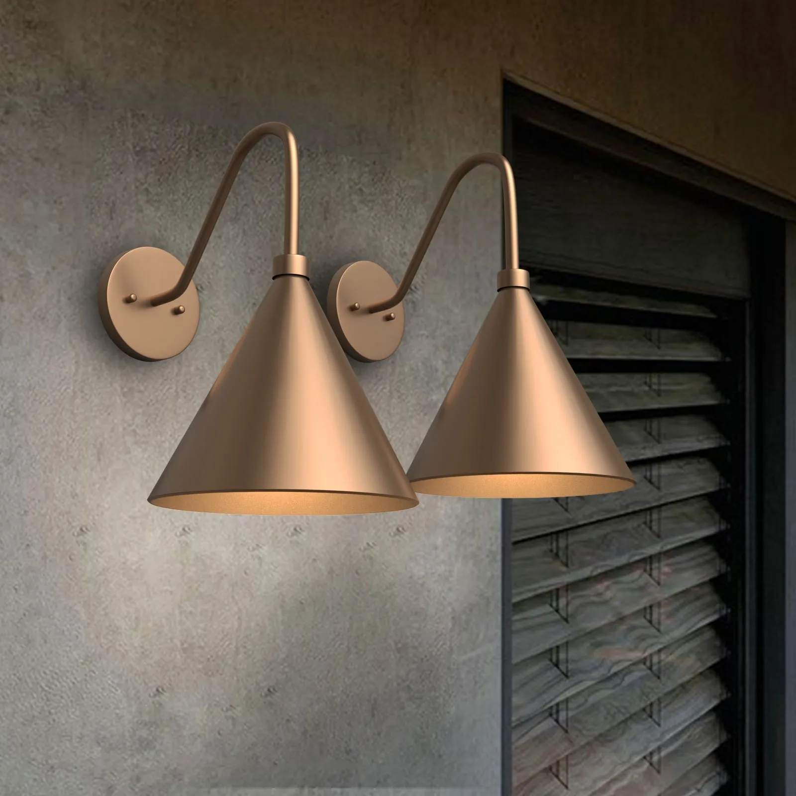 FRANCIS LED 10W Outdoor Exterior Wall Light Fixture Solid Copper Bulb Included IP44 Weather Proof