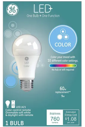 GE 93100205 A21 General Purpose LED  Light Bulbs, 9 Watts