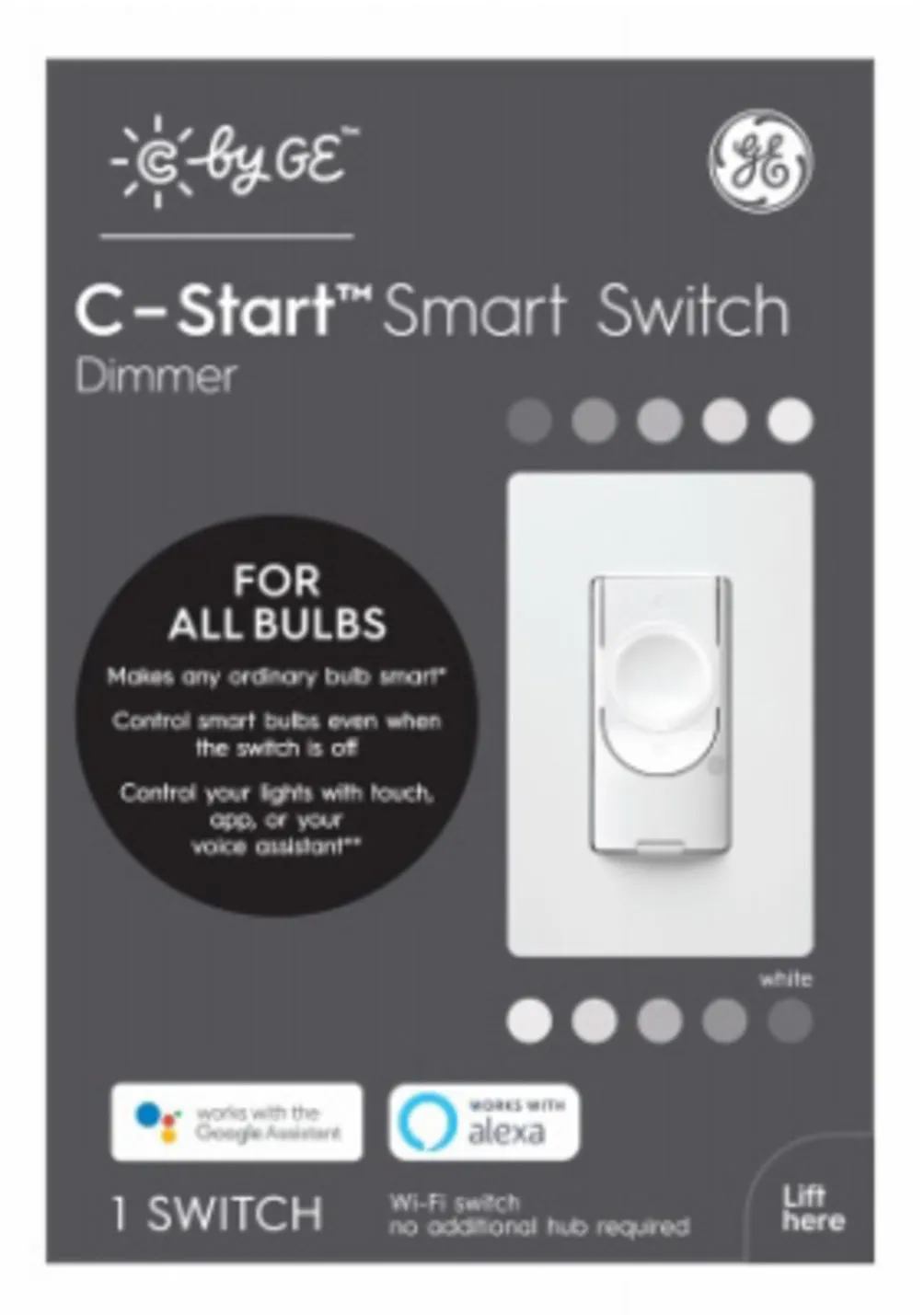 GE Lighting 48717 Smart Switch Dimmer, White