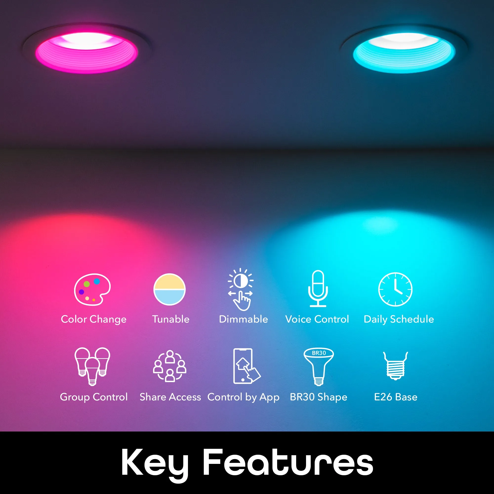 Geeni Prisma Plus BR30 Smart Bulb - Multicolor and Tunable White
