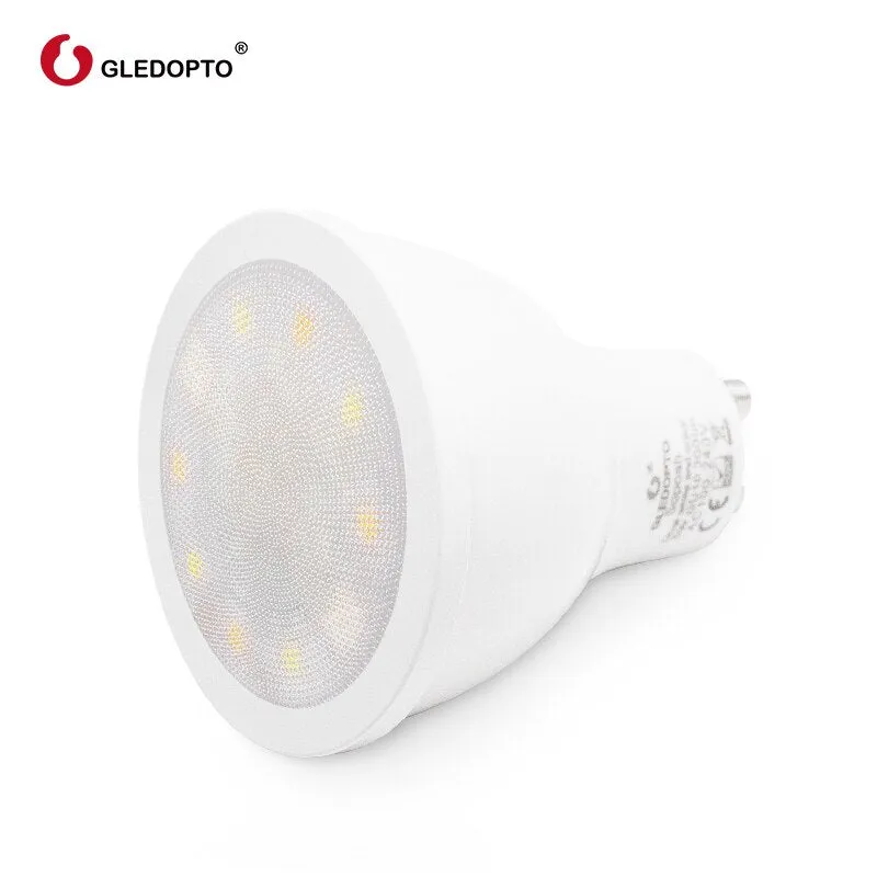 GLEDOPTO factory ZIGBEE ZLL 5W RGBWW/CW GU10 LED RGB dual white  spotlight  AC100-240V work with amazon echo plus and ZIGBEE 3.0