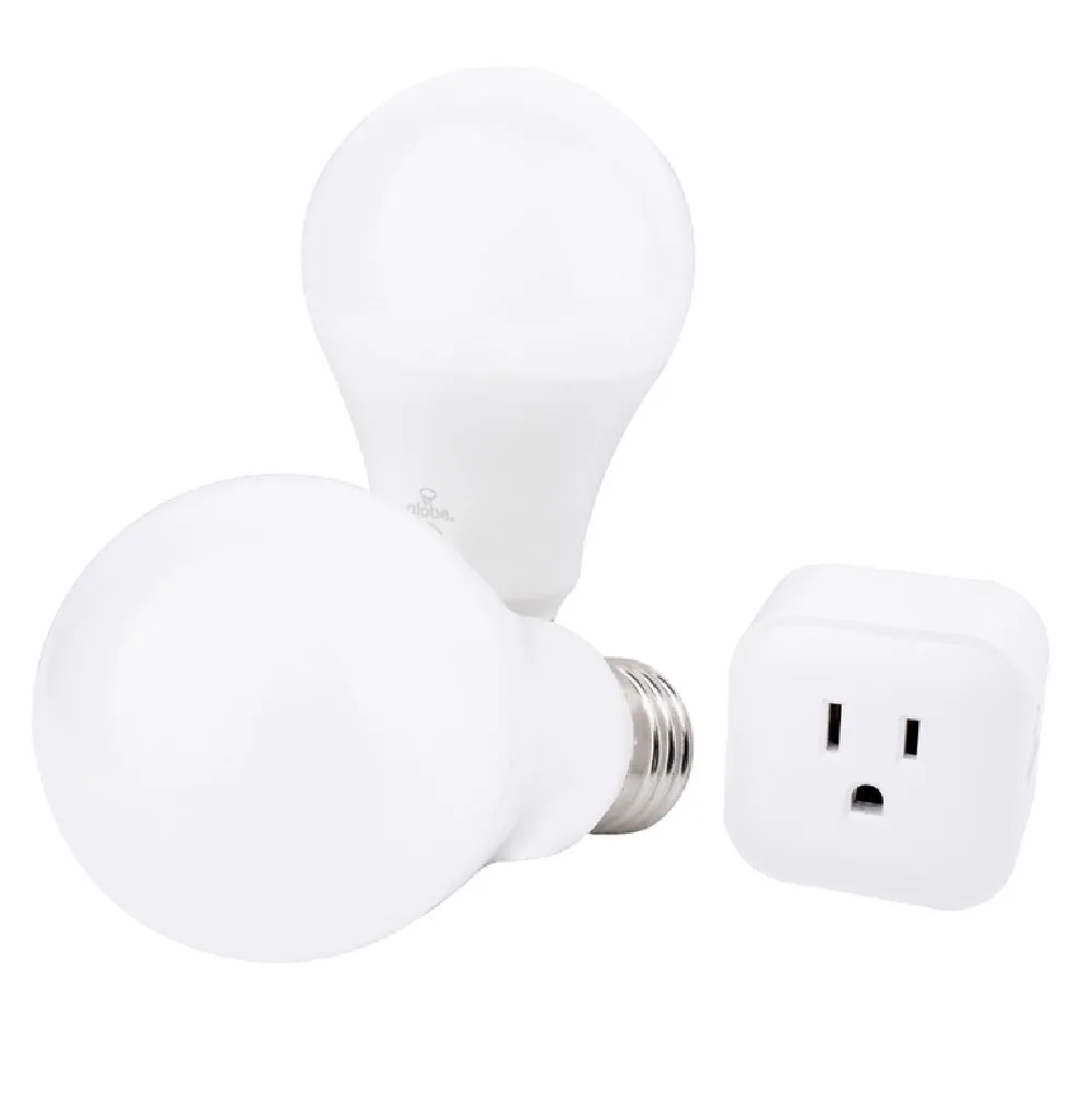Globe Electric 34323 A19 Smart WiFi LED Bulb Kit, 10 watts