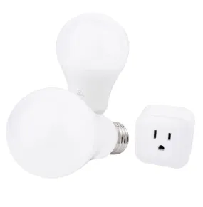 Globe Electric 34323 A19 Smart WiFi LED Bulb Kit, 10 watts