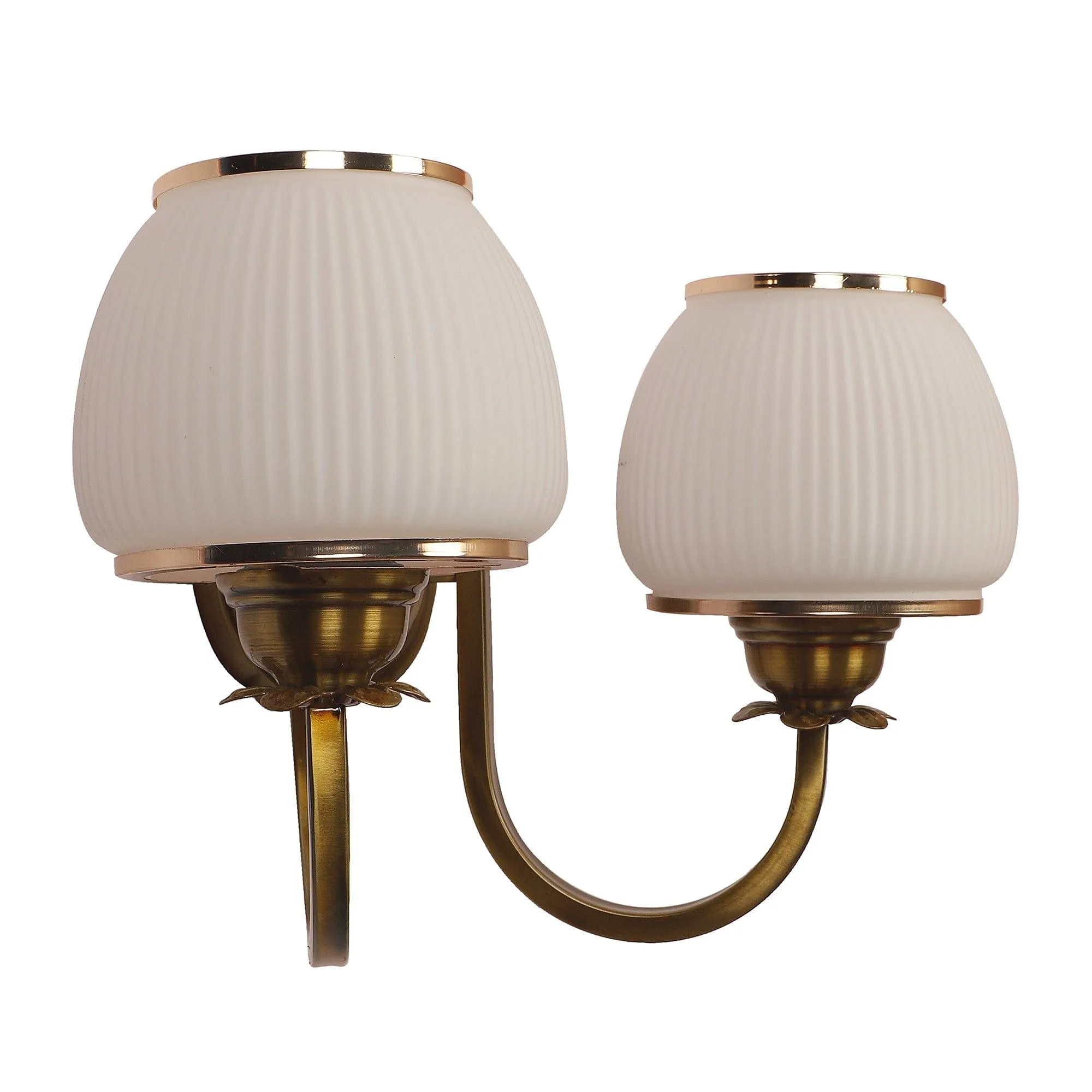 Gold And White Iron 2 Wall Lights