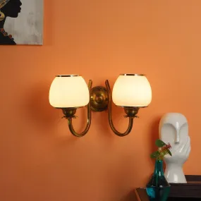 Gold And White Iron 2 Wall Lights