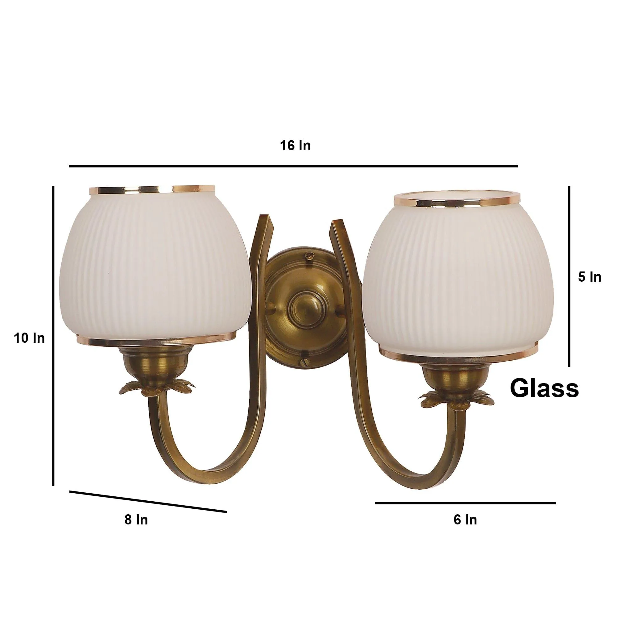 Gold And White Iron 2 Wall Lights