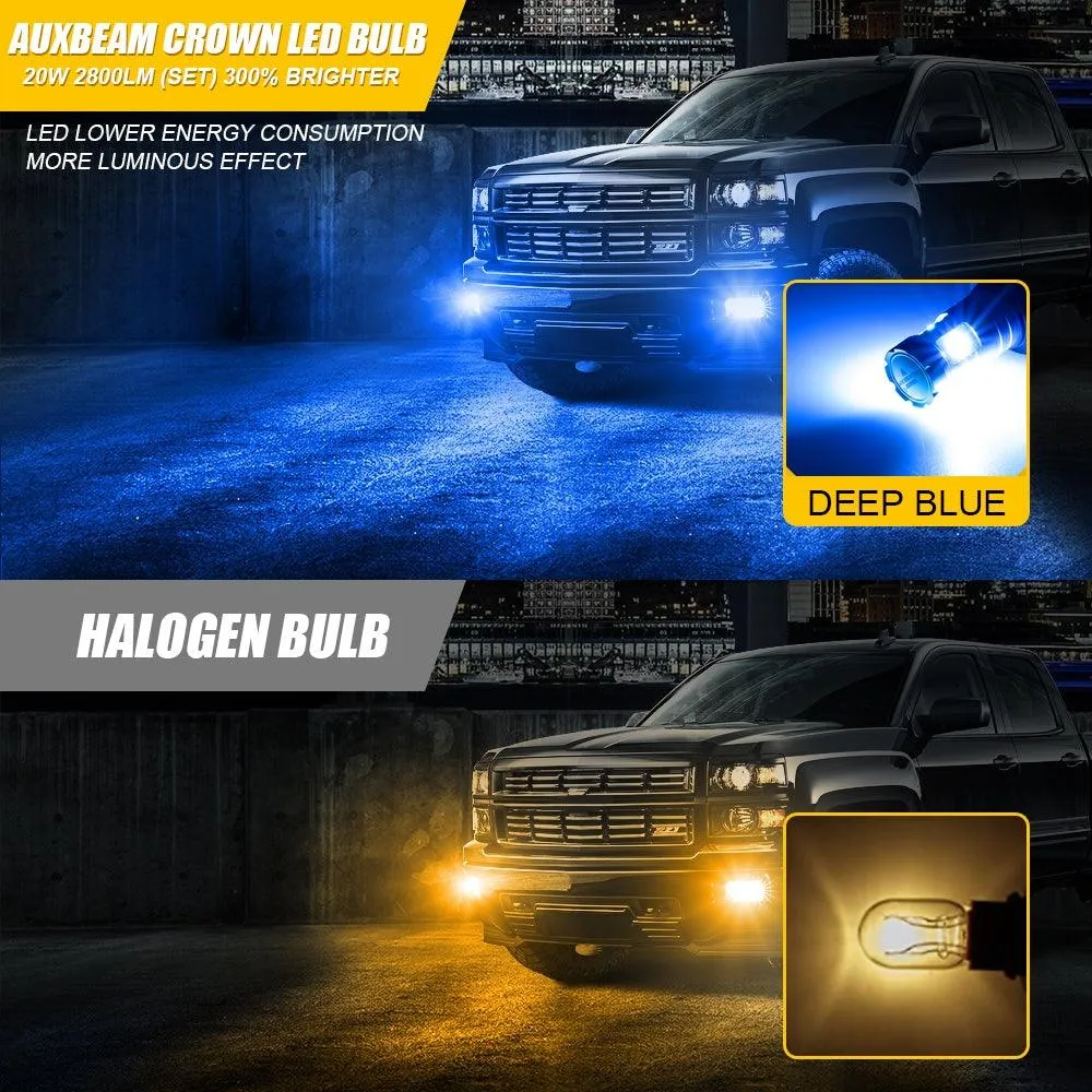 H10 9145 9140 HB3 LED Fog Light/DRL Bulbs 20W 4000LM Deep Blue Crown Series | 2 Bulbs